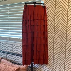 Rust Ruffle Skirt